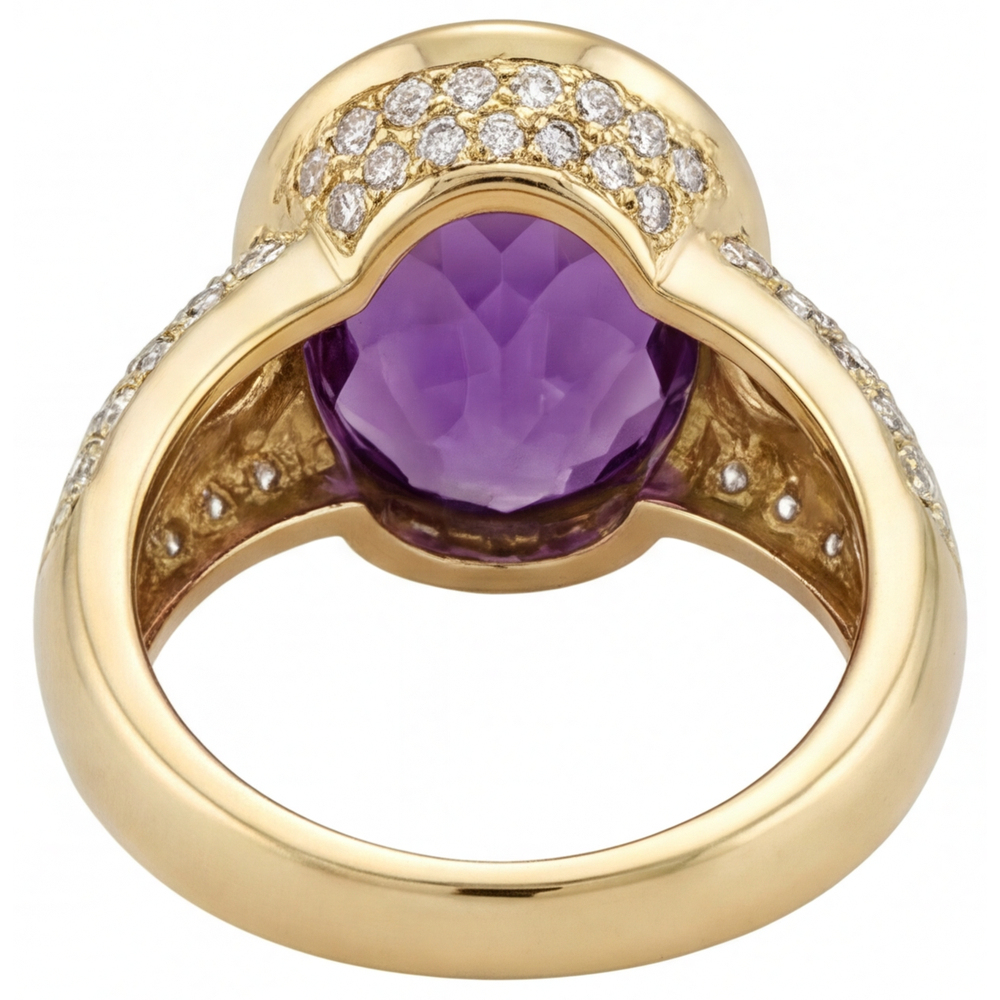 Shimmering Colored Stone Ring 9 ct – back view