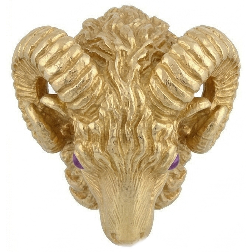 Purple Amethyst Precious Stone Ring 0.10-ct 14K Yellow Gold – side view
