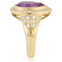 Purple Amethyst Precious Stone Ring 6.50-ct 14K Yellow Gold – angle view