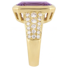 Purple Amethyst Precious Stone Ring 7-ct 14 Karat Yellow Gold – angle view