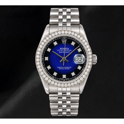 Rolex 1601 Datejust 36mm Blue Diamond Dial Stainless Steel Watch