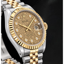 Rolex 16013 Datejust 36mm Champagne Jubilee Diamond Dial Two Tone Watch