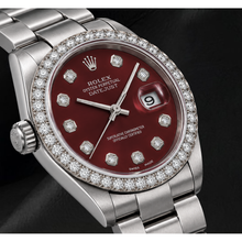 Rolex 16200 Datejust 36mm Red Diamond Dial Stainless Steel Watch