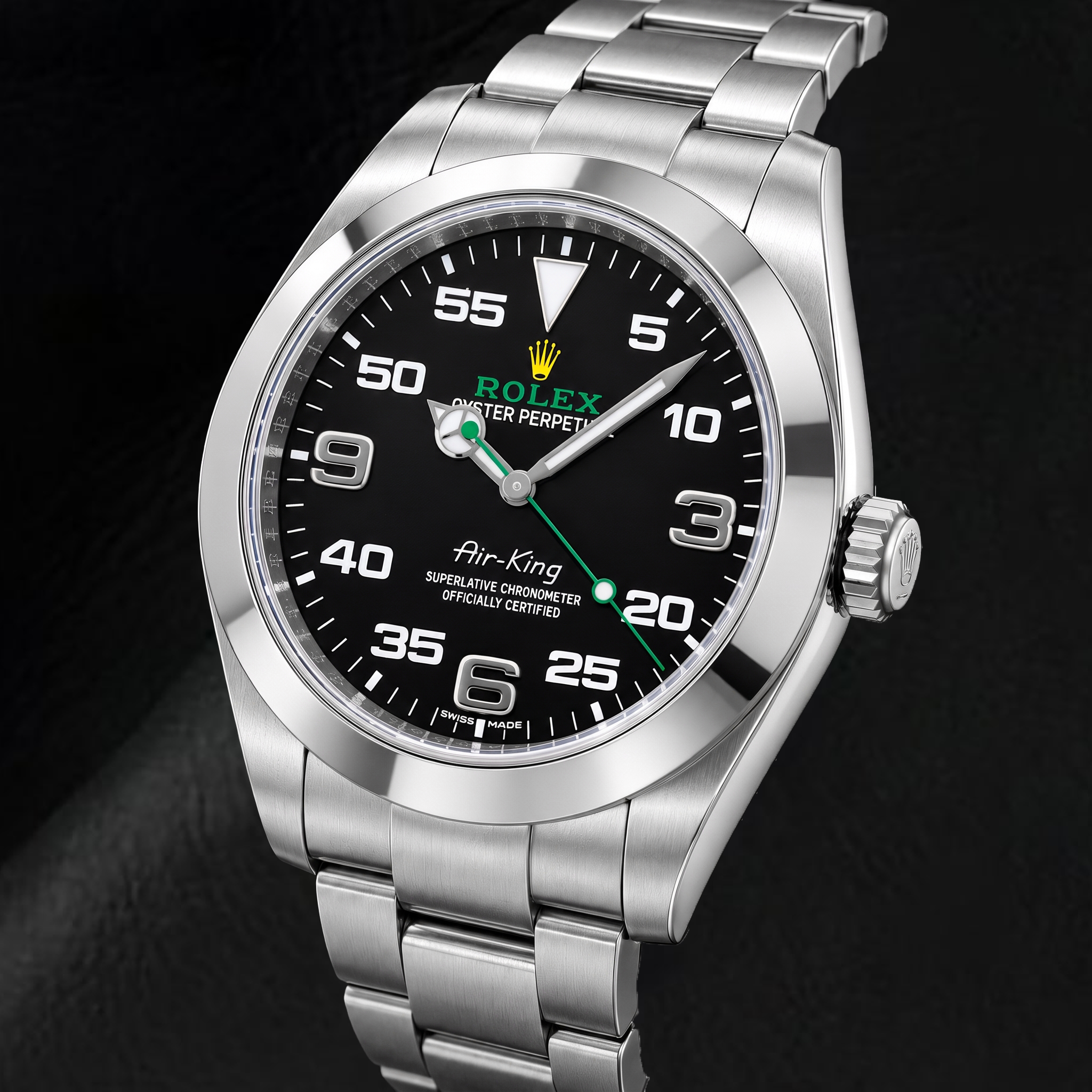Rolex Air-King 116900 40mm Bloodhound Black Dial Stainless Steel Watch