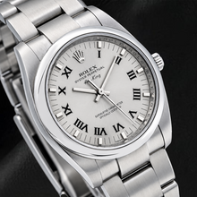 Rolex Air-King 34mm 114200 Silver Roman Dial Stainless Steel Watch Oyster Bracelet