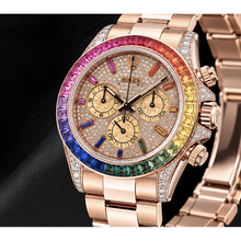 Rolex Cosmograph Daytona 40mm 116505 Diamond Paved Rainbow Hour Dial Rose Gold Watch