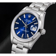 Rolex Date 14203 34mm Blue Stick Dial Stainless Steel Watch