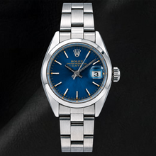 Rolex Date 26mm 6916 Blue Dial Smooth Bezel Stainless Steel Watch