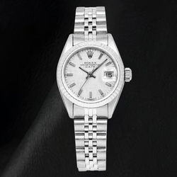 Rolex Date 6916 26mm Silver Linen Dial Stainless Steel Jubilee Bracelet Watch