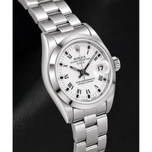 Rolex Date 69160 26mm White Roman Dial Stainless Steel Watch