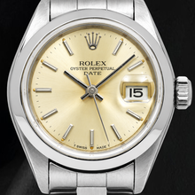 Rolex Date 79160 26mm Champagne Stick Dial Smooth Bezel Stainless Steel Watch