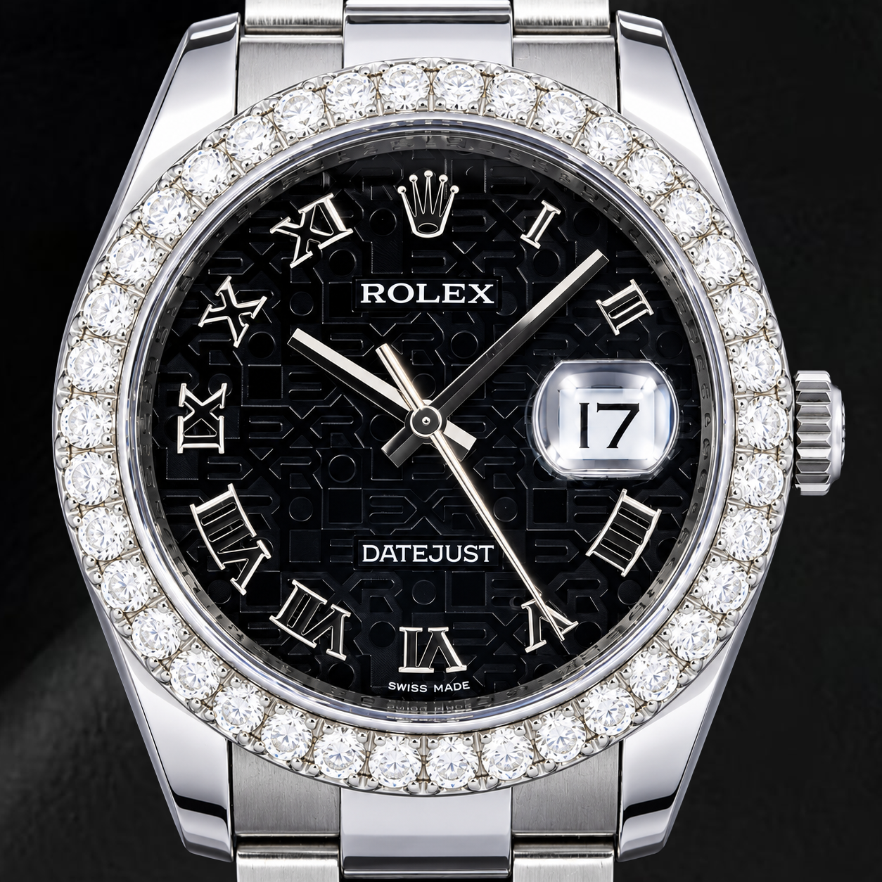 Rolex Datejust 116200 36mm Black Jubilee Roman Dial Stainless Steel Watch