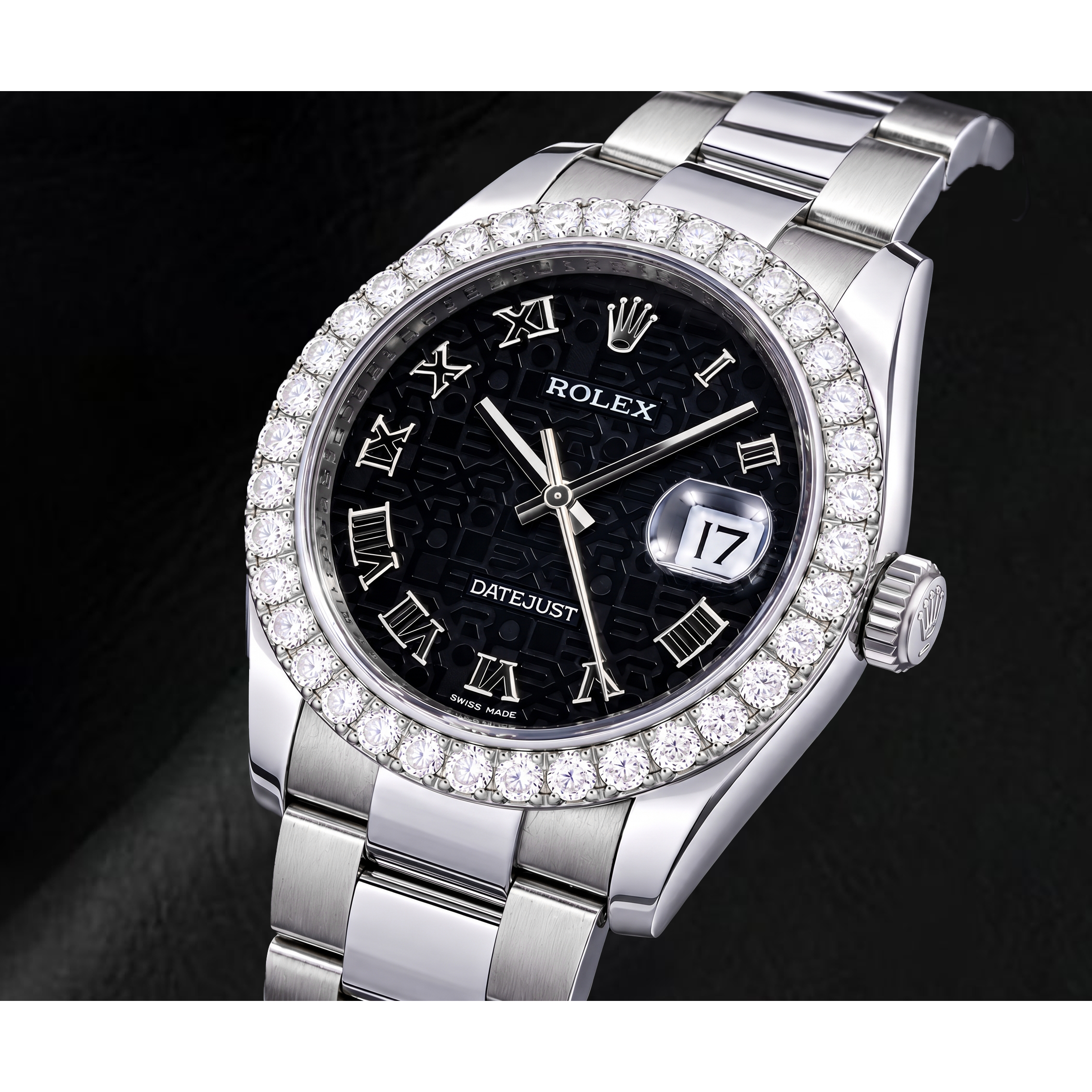 Rolex Datejust 116200 36mm Black Jubilee Roman Dial Stainless Steel Watch