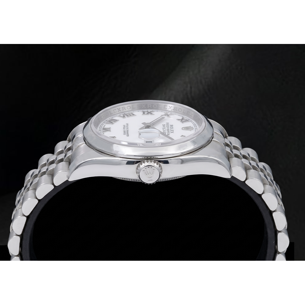 Rolex Datejust 116200 36mm White Roman Dial Stainless Steel Watch