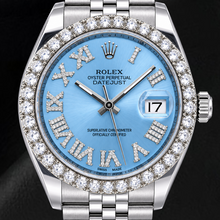 Rolex Datejust 116234 36mm Ice Blue Roman Diamond Dial Stainless Steel Watch