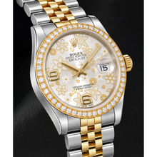 Rolex Datejust 116243 36mm Silver Floral Arabic Dial Two Tone Watch