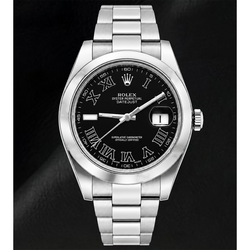 Rolex Datejust 116300 41mm Black Roman Dial Stainless Steel Watch