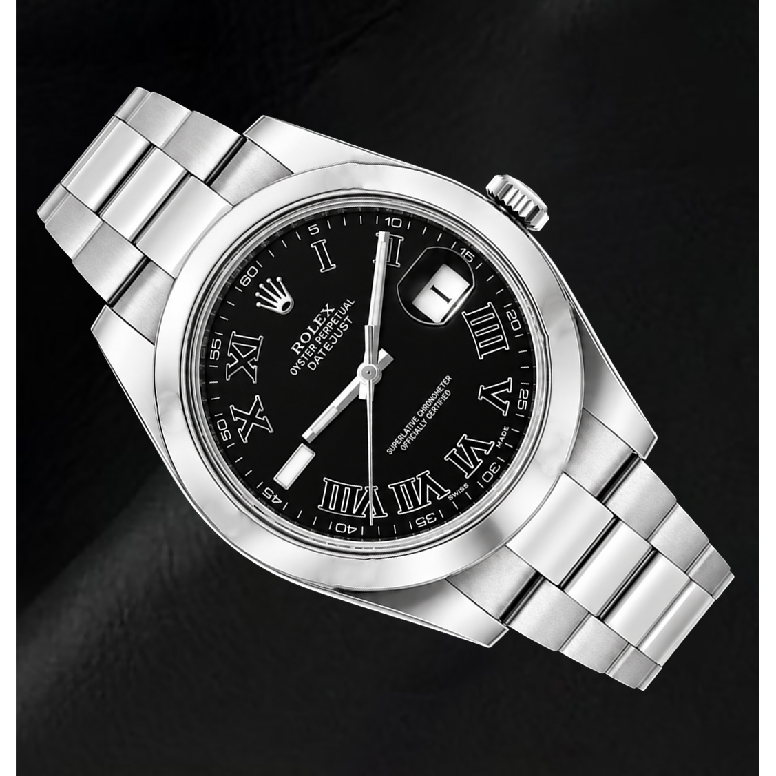 Rolex Datejust 116300 41mm Black Roman Dial Stainless Steel Watch