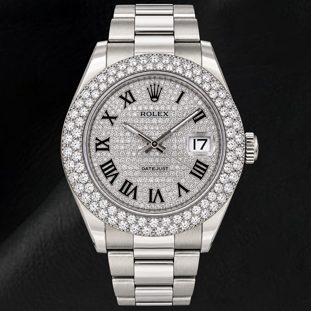Rolex Datejust 116300 41mm Diamond Paved Roman Dial Stainless Steel Watch