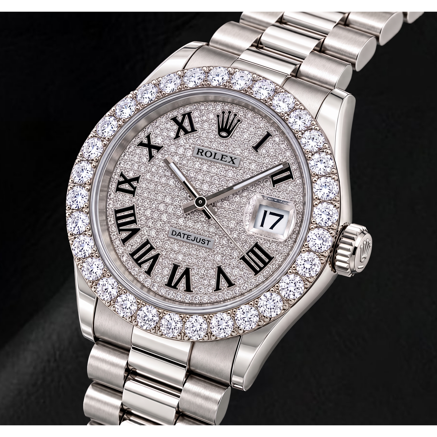 Rolex Datejust 116300 41mm Diamond Paved Roman Dial Stainless Steel Watch