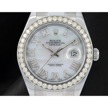 Rolex Datejust 116300 41mm White Mother of Pearl Roman Diamond Dial Stainless Steel Watch