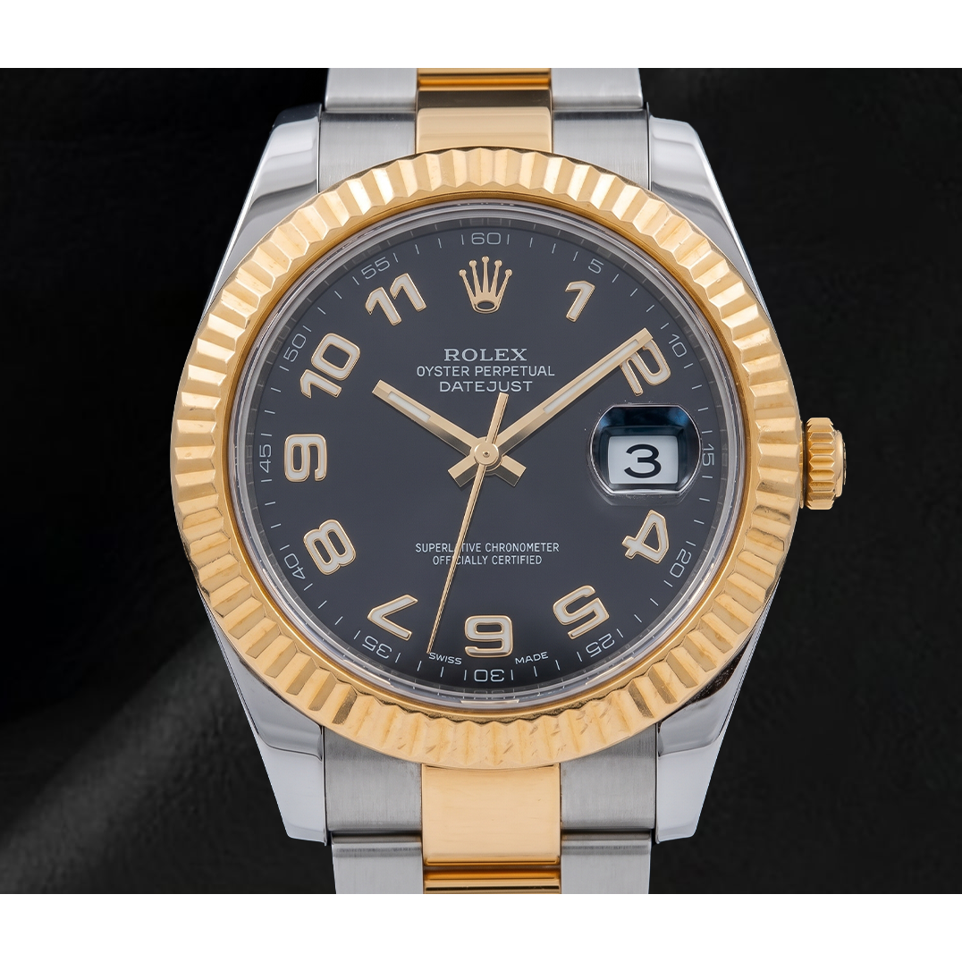 Rolex Datejust 116333 41mm Black Arabic Dial Two Tone Watch