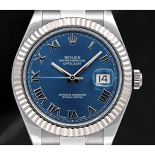 Rolex Datejust 116334 41mm Blue Roman Dial Gold and Stainless Steel Watch