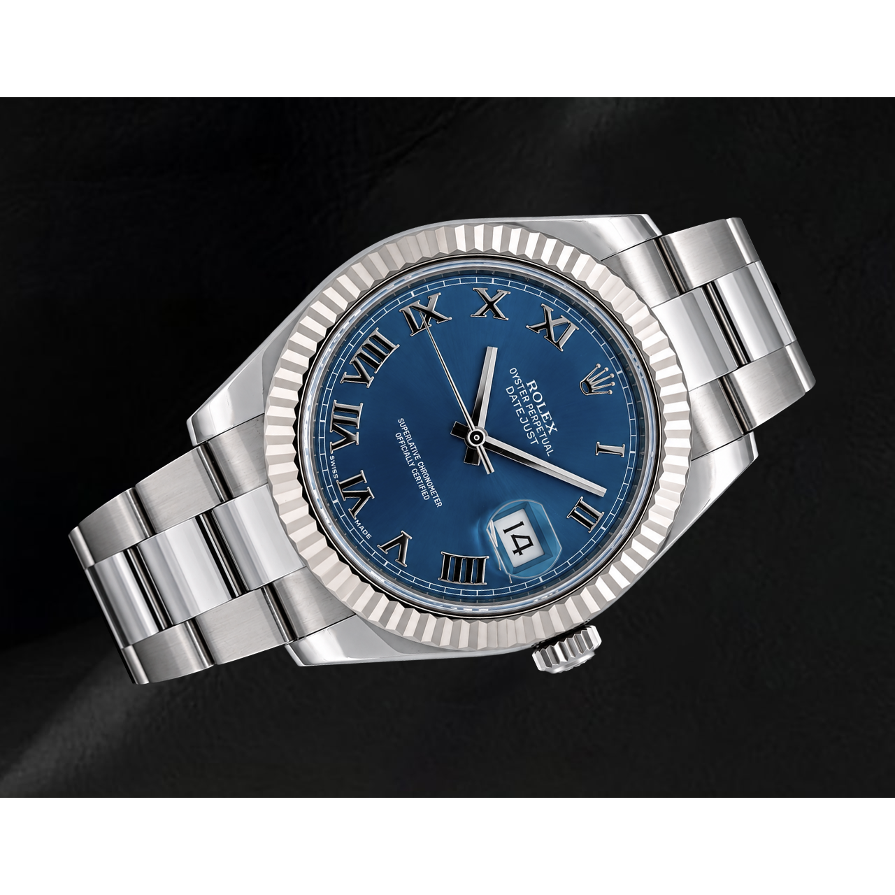 Rolex Datejust 116334 41mm Blue Roman Dial Gold and Stainless Steel Watch