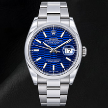 Rolex Datejust 126200 36mm Blue Motif Luminous Dial Stainless Steel Watch