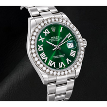 Rolex Datejust 126300 41mm Green Roman Diamond Dial Stainless Steel Watch