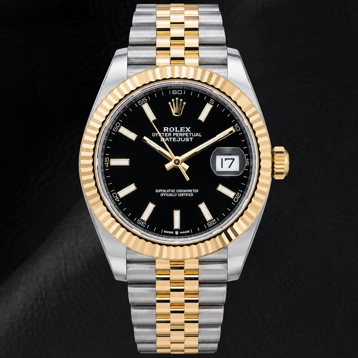 Rolex Datejust 126333 41mm Black Luminous Dial Two Tone Watch
