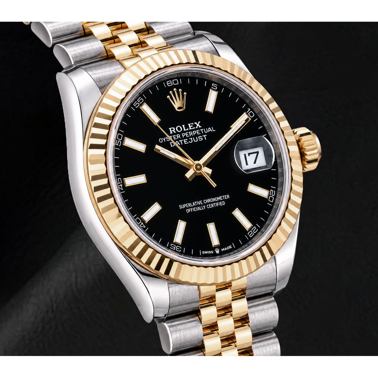Rolex Datejust 126333 41mm Black Luminous Dial Two Tone Watch