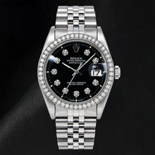 Rolex Datejust 1601 36mm Black Diamond Dial Stainless Steel Watch