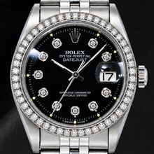 Rolex Datejust 1601 36mm Black Diamond Dial Stainless Steel Watch