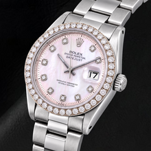 Rolex Datejust 1601 36mm Pink Mother of Pearl Diamond Dial Stainless Steel Watch