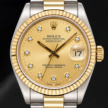 Rolex Datejust 16013 36mm Champagne Diamond Dial Two Tone Watch