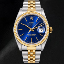 Rolex Datejust 16233 36mm Blue Stick Dial Two Tone Watch