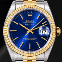 Rolex Datejust 16233 36mm Blue Stick Dial Two Tone Watch