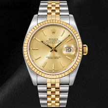 Rolex Datejust 16233 36mm Champagne Stick Dial Two Tone Watch