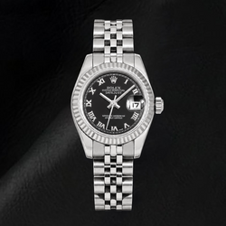 Rolex Datejust 179174 26mm Black Roman Dial Stainless Steel Watch