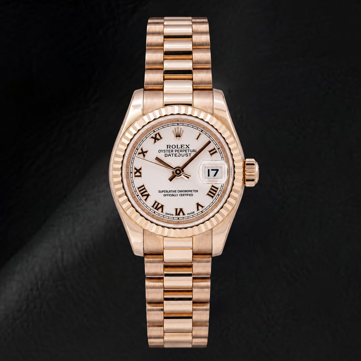 Rolex Datejust 179175 26mm Pink Roman Dial Rose Gold Watch