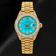 Rolex Datejust 26MM 6917 Turquoise Diamond Dial Yellow Gold Watch