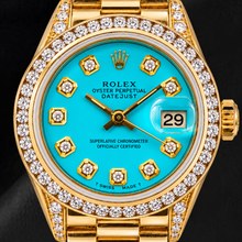 Rolex Datejust 26MM 6917 Turquoise Diamond Dial Yellow Gold Watch