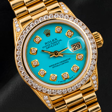 Rolex Datejust 26MM 6917 Turquoise Diamond Dial Yellow Gold Watch