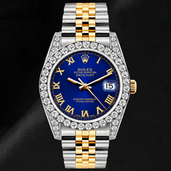 Rolex Datejust 26mm 69173 Blue Roman Dial Two Tone Jubilee Bracelet Watch