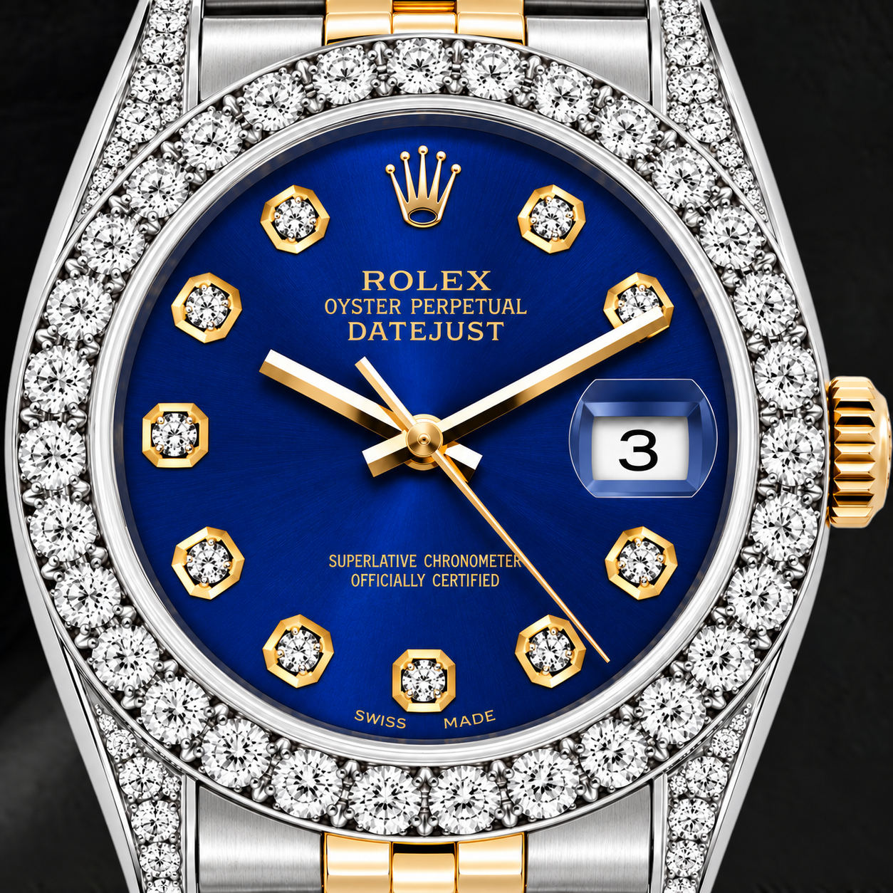 Rolex Datejust 26mm 69173 Blue Roman Dial Two Tone Jubilee Bracelet Watch