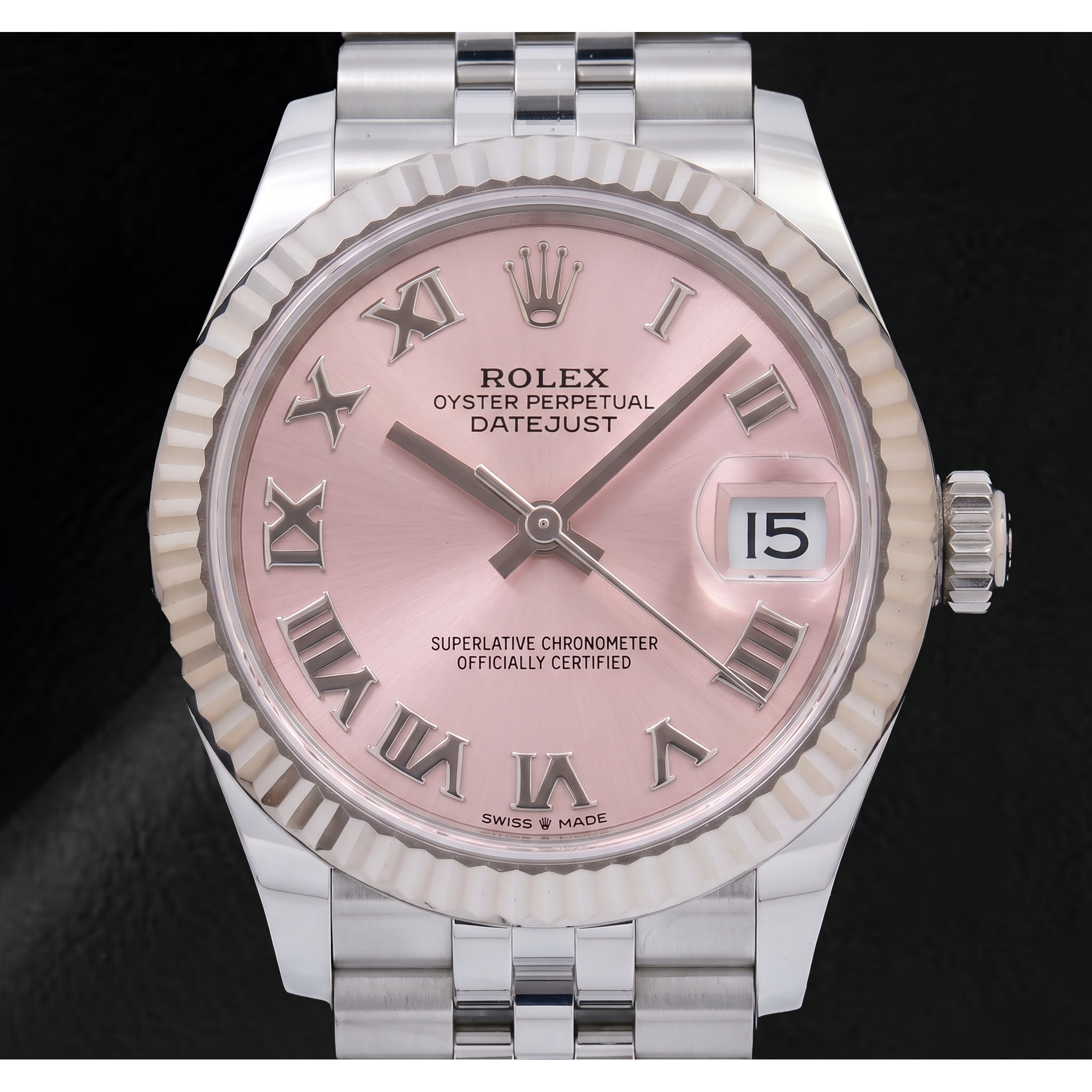 Rolex Datejust 278274 31mm Pink Roman Dial Stainless Steel Watch
