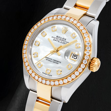 Rolex Datejust 279383RBR 28mm White Mother Of Pearl Diamond Dial Two Tone Watch