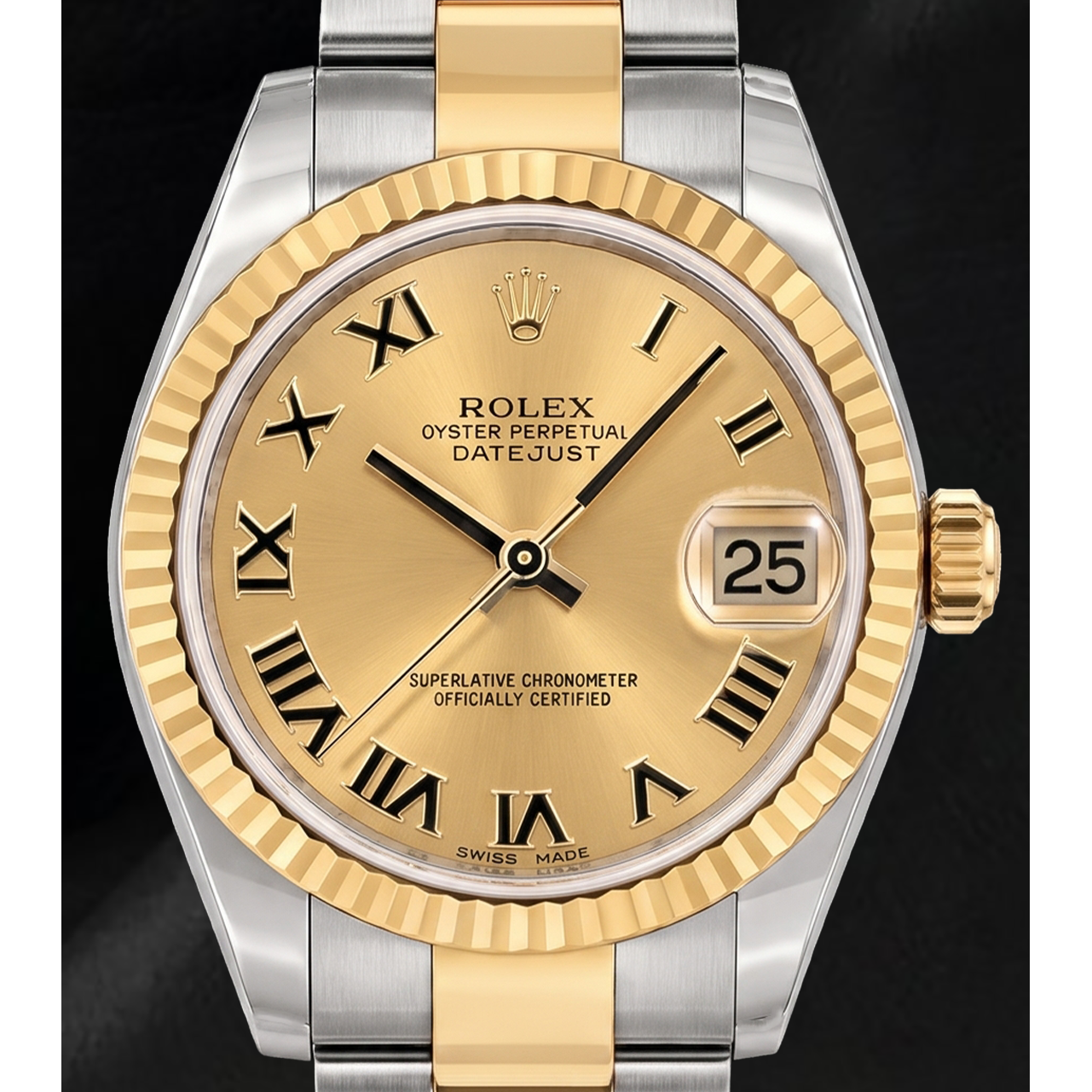 Rolex Datejust 31mm 178243 Champagne Roman Dial Two Tone Watch