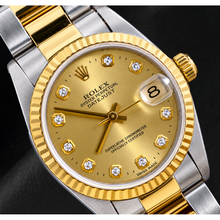 Rolex Datejust 31mm 68243 Champagne Diamond Dial Fluted Bezel Two Tone Watch